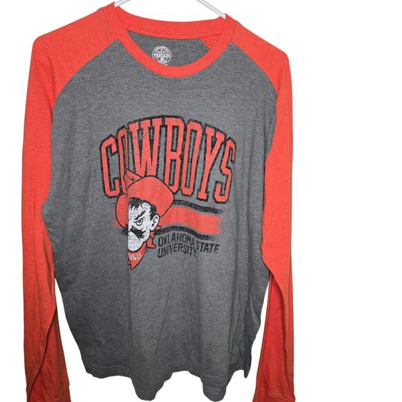 Rivalry Threads Other - Oklahoma State Cowboys Rivalry Threads Long Sleeve Tee Gray Orange Pistol Pete